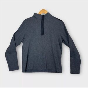 Boss Hugo Boss Sweater 1/4 Zip Regular Fit Pullover Mens Large Gray Mock Neck
